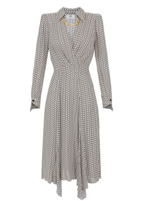 Abito in georgette con stampa geometrica ELISABETTA FRANCHI | ABS0356E2.EF1